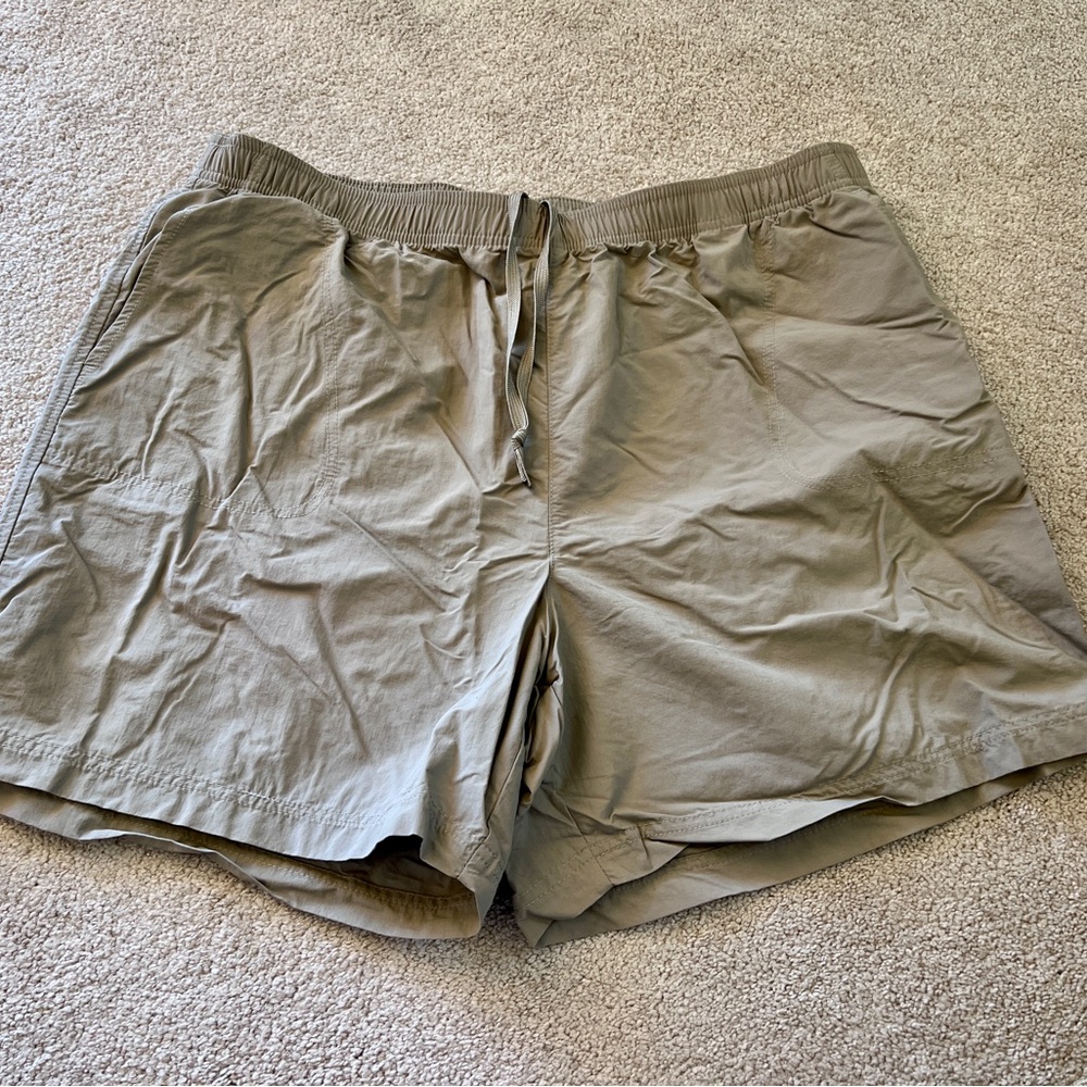 Columbia Women’s Swim Shorts 1X Khaki Neutral Quick Dry Elastic Waist